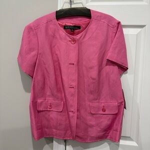 NWT Kasper Vibrant Pink Essential Sportswear Jacket Size 16W